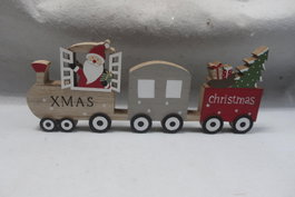 DKD Home Decor Decoración MDF Tren Natural y Rojo 40x2x16 cm