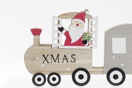 DKD Home Decor Tren Navidad Tradicional Natural Rojo 2 x 16 x 40 cm (6 Unidades)