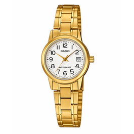 Casio LTP-V002G-7B2 Reloj Analógico Dorado con Esfera Blanca