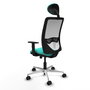 PIQUERAS Y CRESPO Silla de oficina Zulema con mecanismo Sincro/Traslack color Turquesa y Blanco