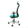 PIQUERAS Y CRESPO Silla de oficina Zulema con mecanismo Sincro/Traslack color Turquesa y Blanco