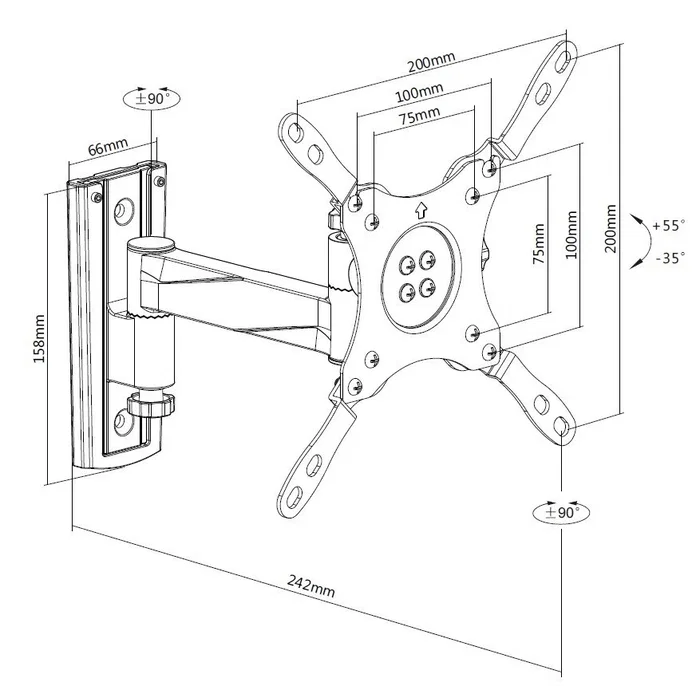 Equip Soporte de pared inclinable 650106 para TV 13-42 pulg.