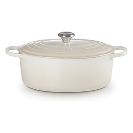 Le Creuset Bräter 31cm, 6.3L, Ovalado, Meringue, Hierro Fundido