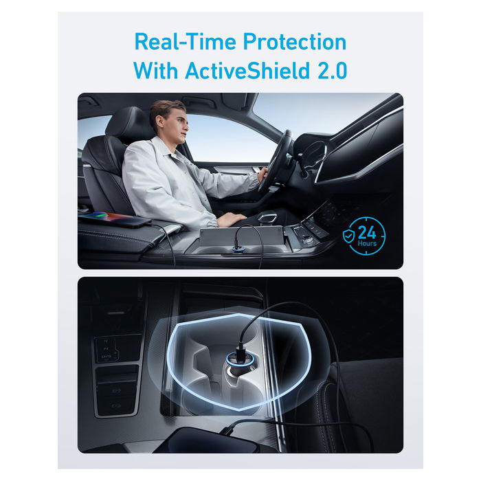 Anker Anker 323 Cargador de Coche USB-C 52.5W 3A IQ 3.0 Carga Rápida 2 Puertos