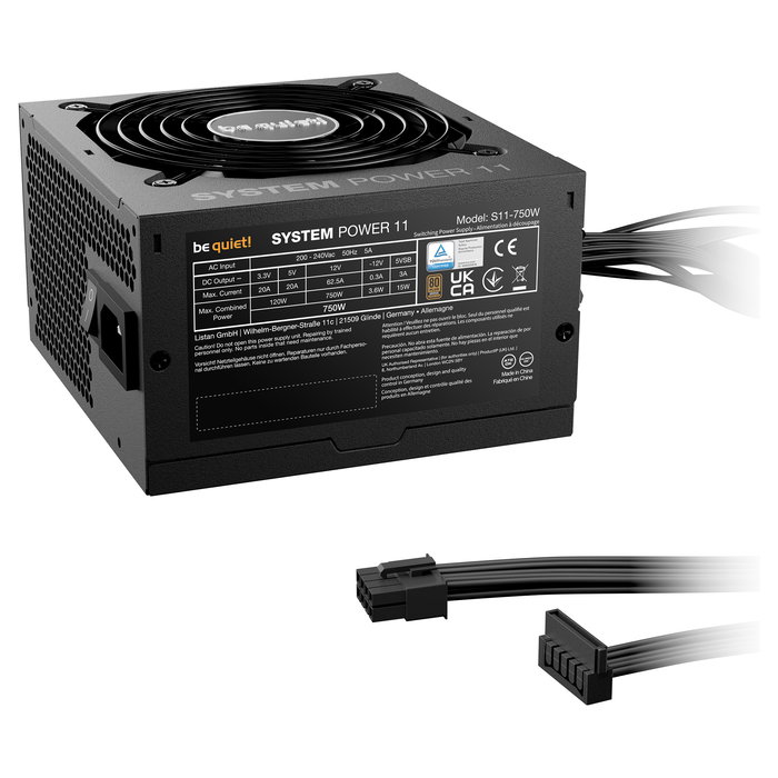 be quiet! System Power 11 Fuente de Alimentación ATX 750W 80 PLUS Bronze, No Modular, Negro, 120mm Ventilador, ATX 3.1, EPS 2.92