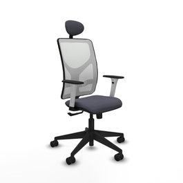 PIQUERAS Y CRESPO Silla de oficina Motilla con mecanismo Sincro, Gris y Blanco