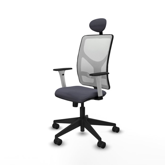 PIQUERAS Y CRESPO Silla de oficina Motilla con mecanismo Sincro, Gris y Blanco