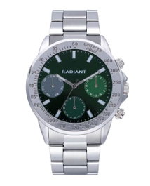 Radiant Reloj RA604703 con Esfera Verde y Correa Plateada