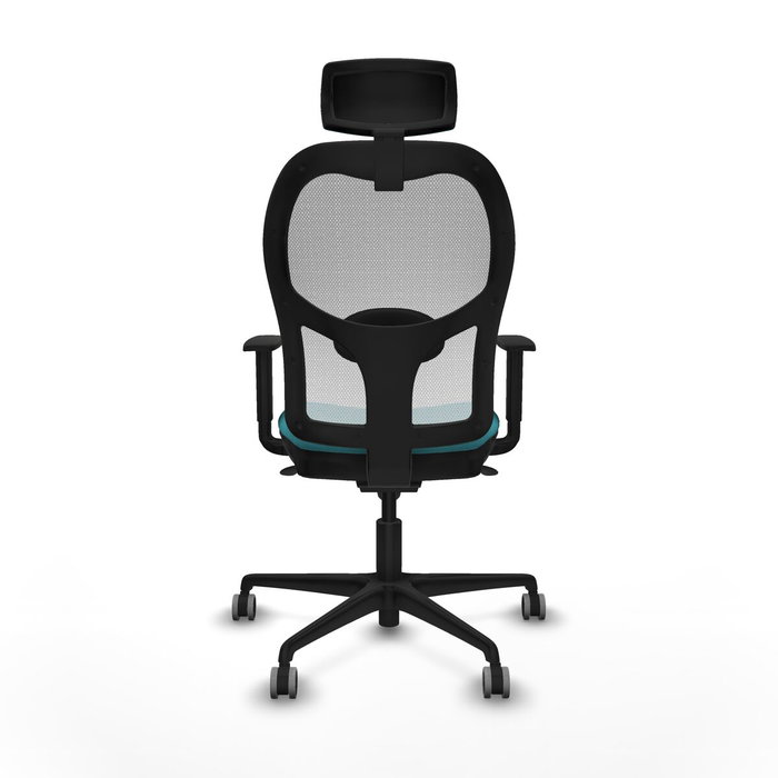 PIQUERAS Y CRESPO Silla de oficina Jorquera con mecanismo sincro, tela Turquesa y malla Blanco PIQUERAS Y CRESPO Silla de oficina Jorquera con mecanismo sincro, tela Turquesa y malla Blanco
