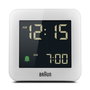 Braun BC-09-W Reloj Despertador Digital Blanco con Pantalla LCD Retroiluminada y Función Snooze