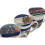 DKD Home Decor Set de 3 Tazas de Porcelana para Infusiones TEIDE 2023, Azul y Verde, 380ml