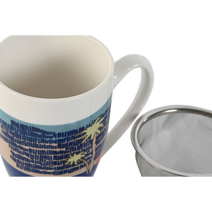 DKD Home Decor Set de 3 Tazas de Porcelana para Infusiones TEIDE 2023, Azul y Verde, 380ml DKD Home Decor Set de 3 Tazas de Porcelana para Infusiones TEIDE 2023, Azul y Verde, 380ml