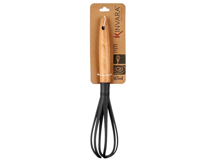 KINVARA Batidor de cocina mango madera Natural-Negro KINVARA Batidor de cocina mango madera Natural-Negro