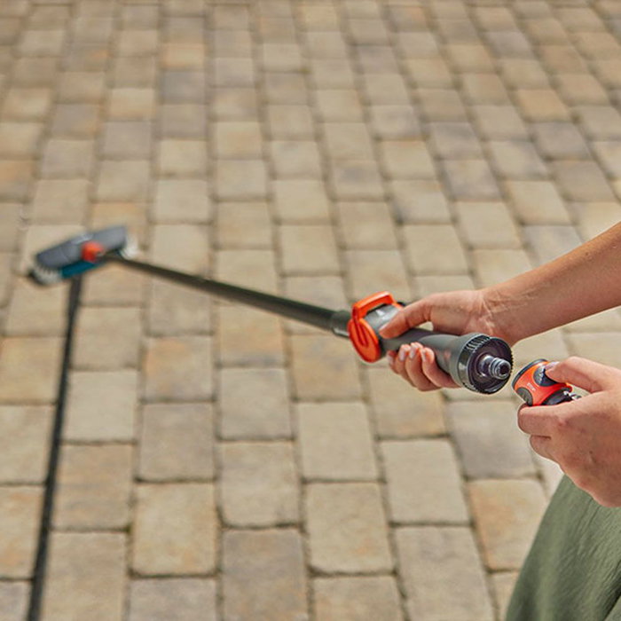 Gardena Mango de limpieza conductor de agua Cleansystem 150 cm con regulador de jabón y bloqueo del caudal