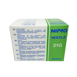 Nipro Agujas 21G / 0,8x38 mm Verde Larga 100ud