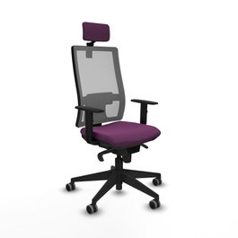 PIQUERAS Y CRESPO Silla de oficina Horna con mecanismo Sincro, Morado y Gris