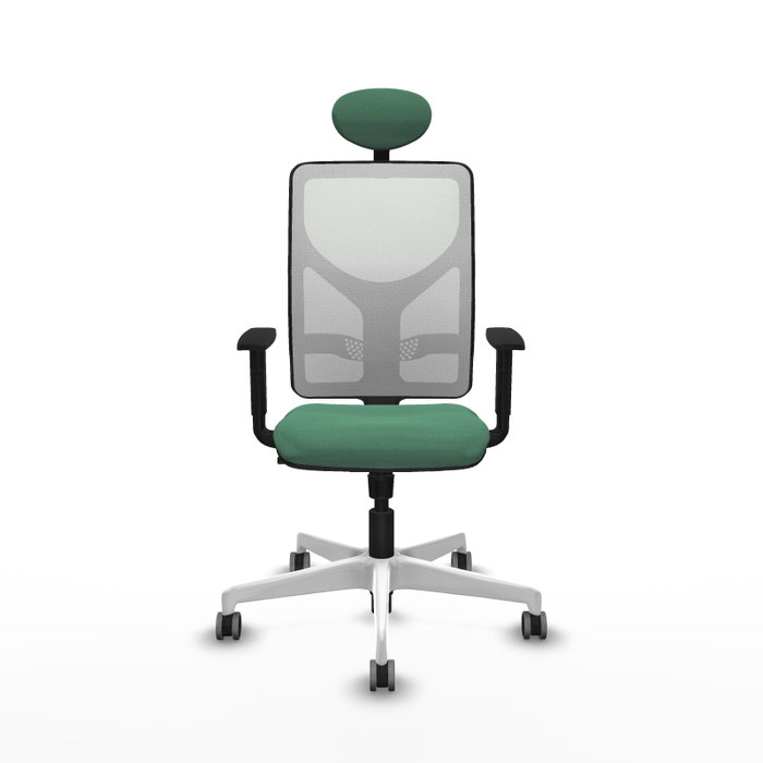 PIQUERAS Y CRESPO Silla de oficina Motilla con mecanismo Sincro, Verde esmeralda y Blanco PIQUERAS Y CRESPO Silla de oficina Motilla con mecanismo Sincro, Verde esmeralda y Blanco