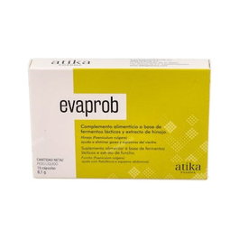 ATIKA Evaprob 15 Comprimidos, Complemento Alimenticio Digestivo con Probióticos y Extracto de Hinojo para Gases y Espasmos