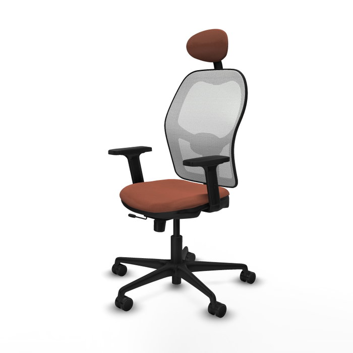 PIQUERAS Y CRESPO Silla de oficina Jorquera con mecanismo Sincro/Traslack Marrón y Blanco