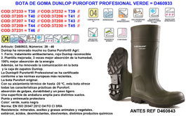 DUNLOP Bota de Agua Profesional Purofort -20ºC