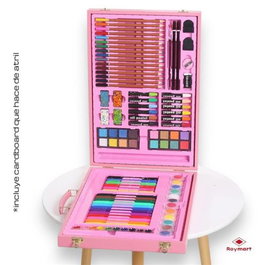 ARTIST BY ALEX BOG Maleta Art Studio Artist con 100 piezas color rosa