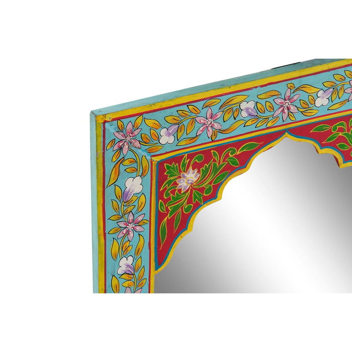 DKD Home Decor Espejo de Pared Floral Multicolor Pintado a Mano