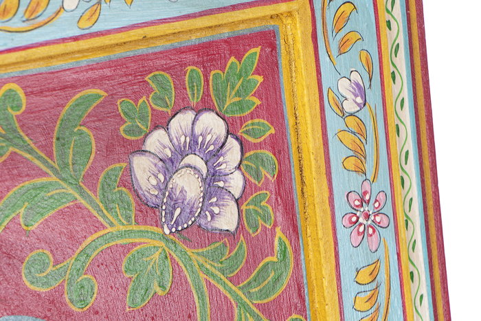 DKD Home Decor Espejo Folk Multicolor Pintado a Mano Estilo Indio 56 x 41 x 2 cm