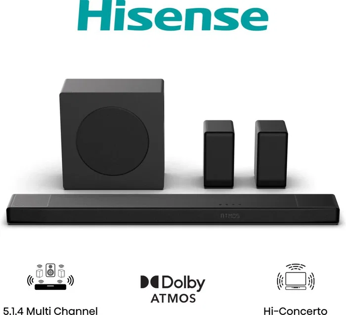 Hisense AX5140Q Barra de Sonido 5.1.4 Canales 600 W Negro