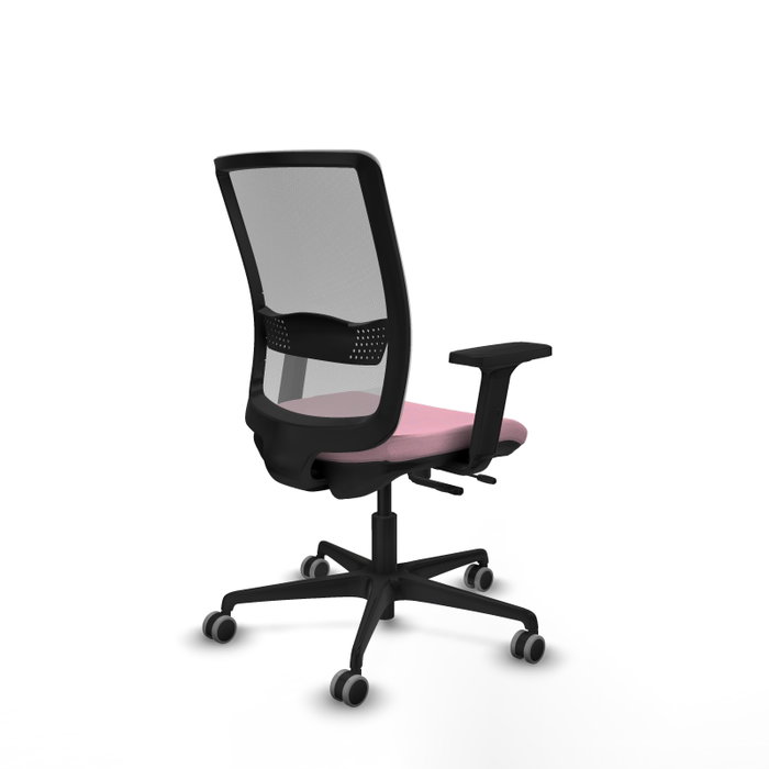 PIQUERAS Y CRESPO Silla de oficina Haches Rosa con Malla Gris