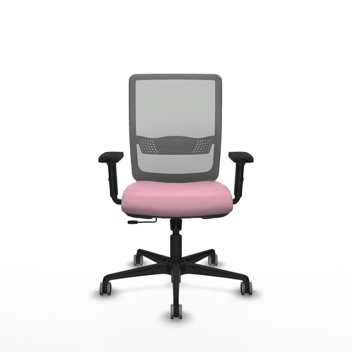 PIQUERAS Y CRESPO Silla de oficina Haches Rosa con Malla Gris