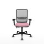 PIQUERAS Y CRESPO Silla de oficina Haches Rosa con Malla Gris