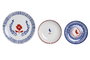 DKD Home Decor Vajilla Blue Red Bird de 18 piezas en Porcelana Azul, Rojo y Blanco