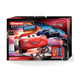Carrera GO!!! Neon Nights Set de pistas y vehículo Disney Pixar Cars