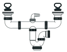 TECNO Sifón Externo de Doble Uso para Fregadero 1-1/2 (T46) 85mm 50211