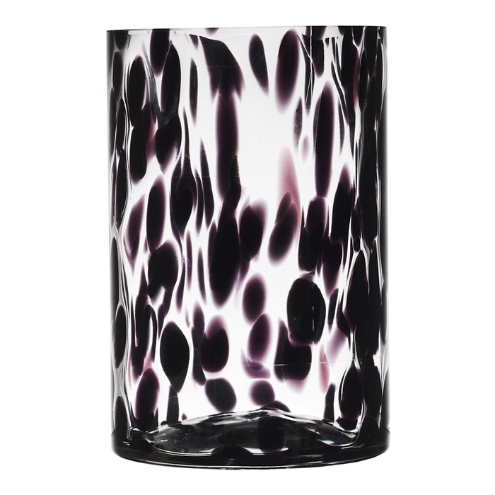 Home Deco Factory Jarrón de vidrio moteado para decoración del hogar, diámetro 12 cm, altura 18 cm Home Deco Factory Jarrón de vidrio moteado para decoración del hogar, diámetro 12 cm, altura 18 cm