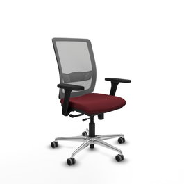 PIQUERAS Y CRESPO Silla de oficina Haches con mecanismo Sincro/Traslack, Granate y Gris