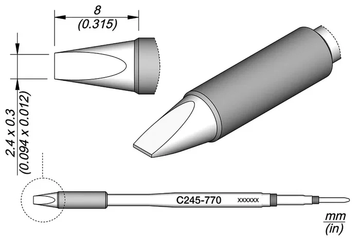 JBC TOOLS Punta de soldadura tipo destornillador 2,4x0,3mm