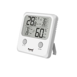SAMI Reloj meteorológico con termómetro e higrómetro, dígitos XL, negro