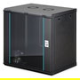 Digitus Dynamic-N Serie 12U Caja Mural de Rack - Armario de pared 600 x 450 mm (ancho x fondo), sin montar, Negro, Acero/Vidrio