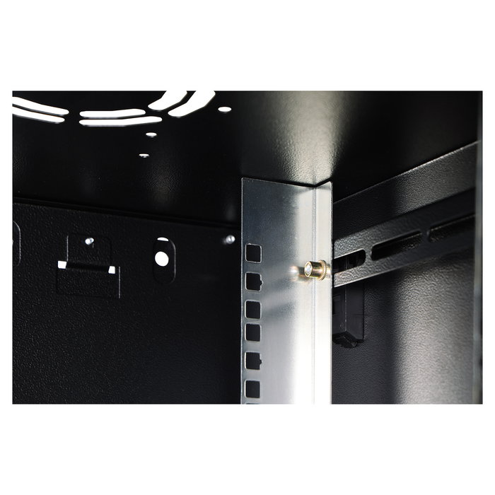 Digitus Dynamic-N Serie 12U Caja Mural de Rack - Armario de pared 600 x 450 mm (ancho x fondo), sin montar, Negro, Acero/Vidrio