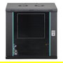 Digitus Dynamic-N Serie 12U Caja Mural de Rack - Armario de pared 600 x 450 mm (ancho x fondo), sin montar, Negro, Acero/Vidrio