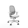 PIQUERAS Y CRESPO Silla de oficina Cilanco con mecanismo Sincro/Traslack, Blanco y Gris