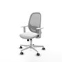 PIQUERAS Y CRESPO Silla de oficina Cilanco con mecanismo Sincro/Traslack, Blanco y Gris