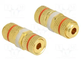 DeLOCK 64143 Adaptador de audio de poste de unión a poste de unión, Anillo rojo