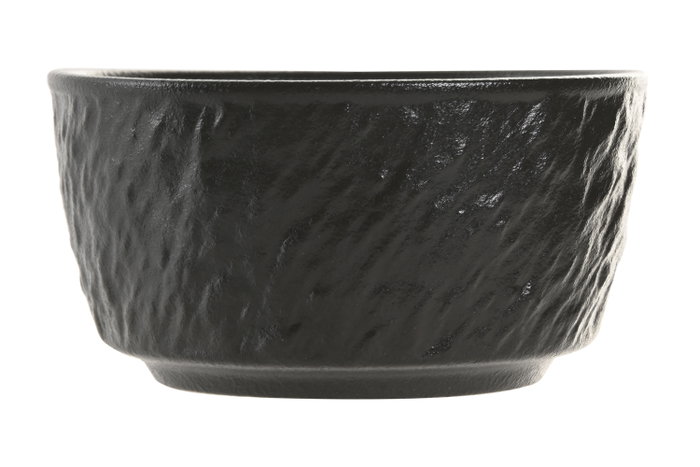 DKD Home Decor Bol de Porcelana HORECA BLACK con Relieve Negro, Pack de 6