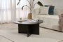 Hanah Home Soleil - Mesa de Café de Madera Negra, Tablero de Melamina, 90x90x40 cm
