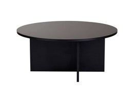 Hanah Home Soleil - Mesa de Café de Madera Negra, Tablero de Melamina, 90x90x40 cm