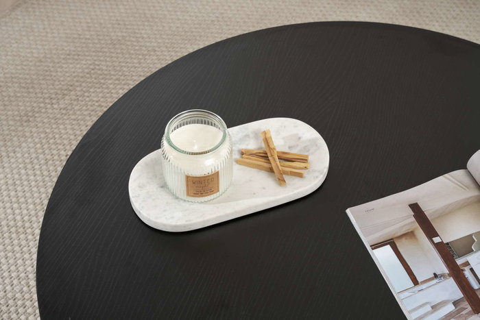 Hanah Home Soleil - Mesa de Café de Madera Negra, Tablero de Melamina, 90x90x40 cm Hanah Home Soleil - Mesa de Café de Madera Negra, Tablero de Melamina, 90x90x40 cm