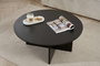 Hanah Home Soleil - Mesa de Café de Madera Negra, Tablero de Melamina, 90x90x40 cm