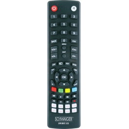 Schwaiger UFB3802533 Mando a Distancia Universal 8 en 1 Preprogramado para DTV y TV, Negro